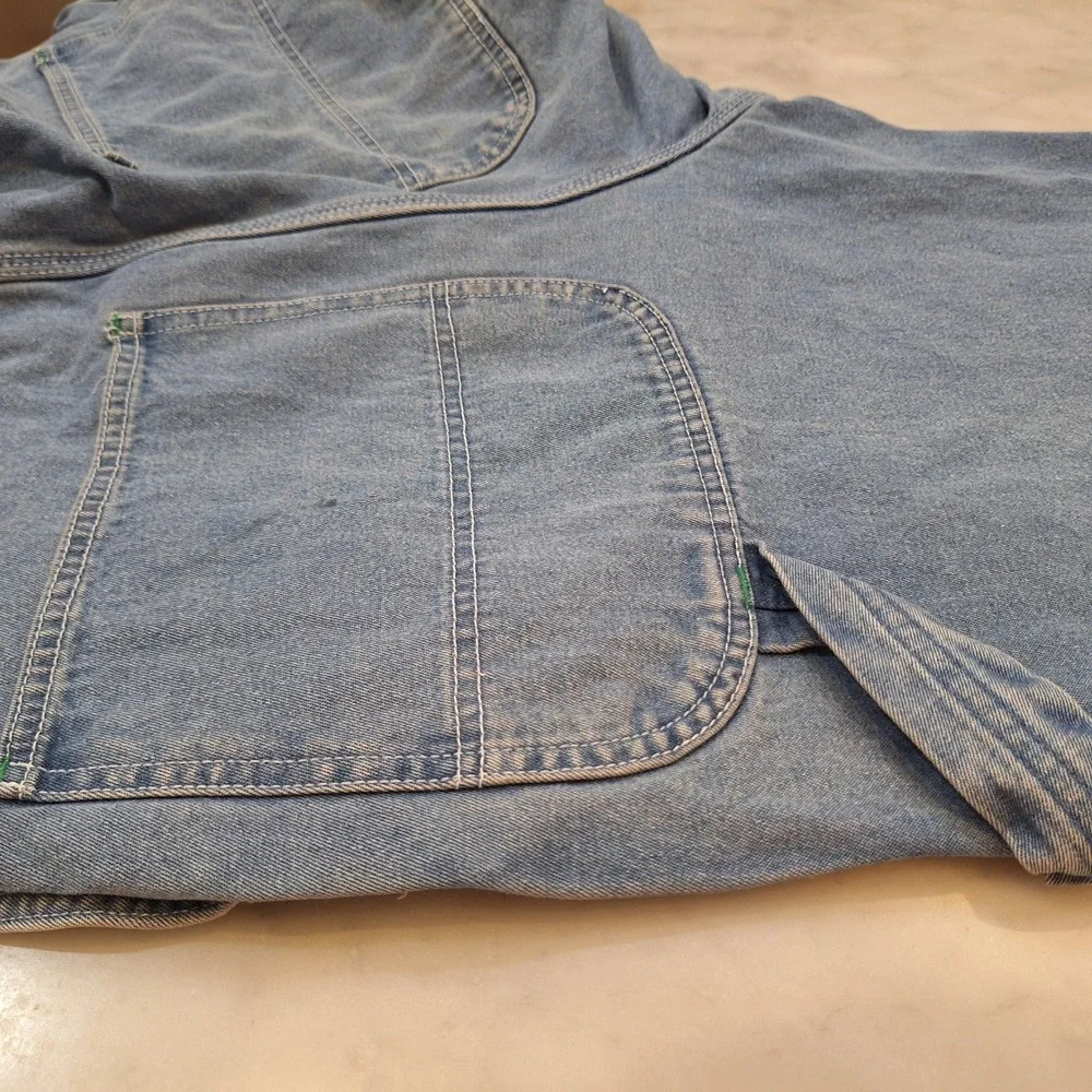 Vtg 90s Liberty Denim Overalls 36x30 Lt Wash Bib Workwear Utility Carpenter AsIs - Picture 10 of 13